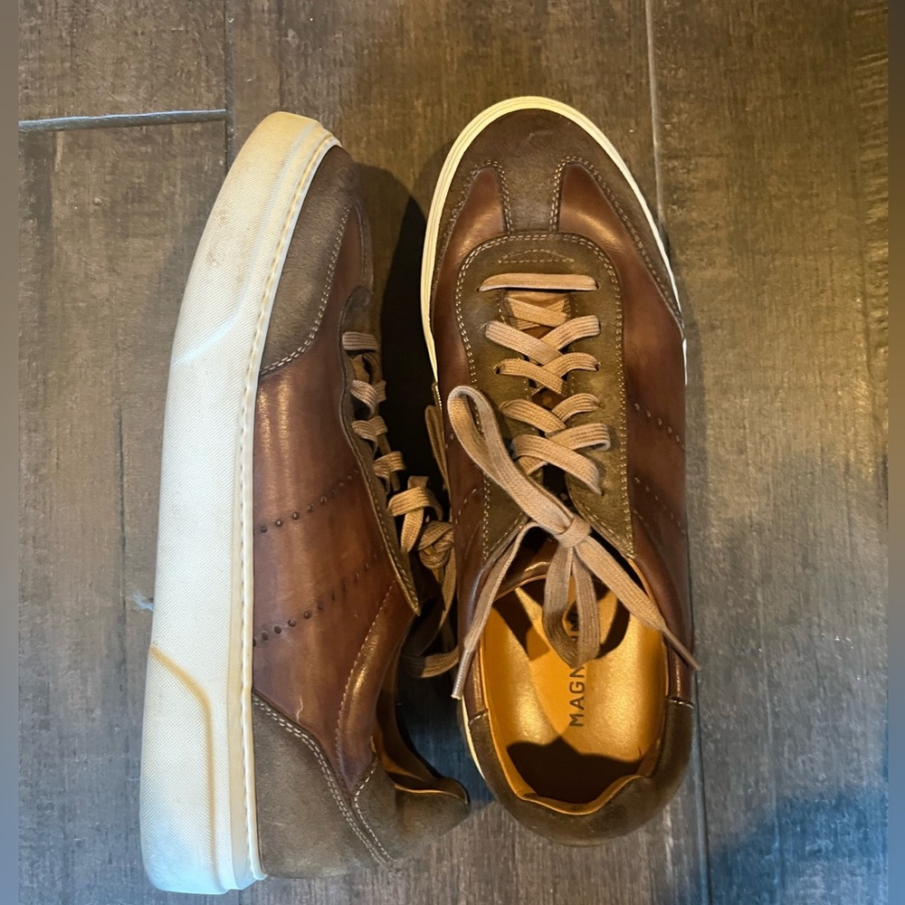 Brown magnanni shoes size 9.5